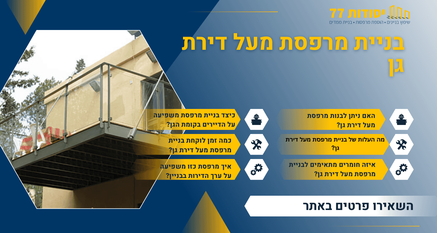 בניית מרפסת מעל דירת גן
