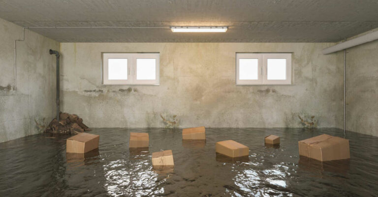 flooded-basement-house-with-wet-cardboard-boxes-water