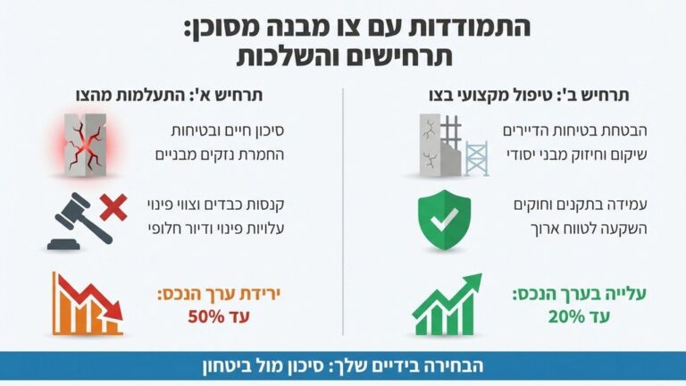 מבנה מגורים באשדוד עובר תהליך שיקום הנדסי